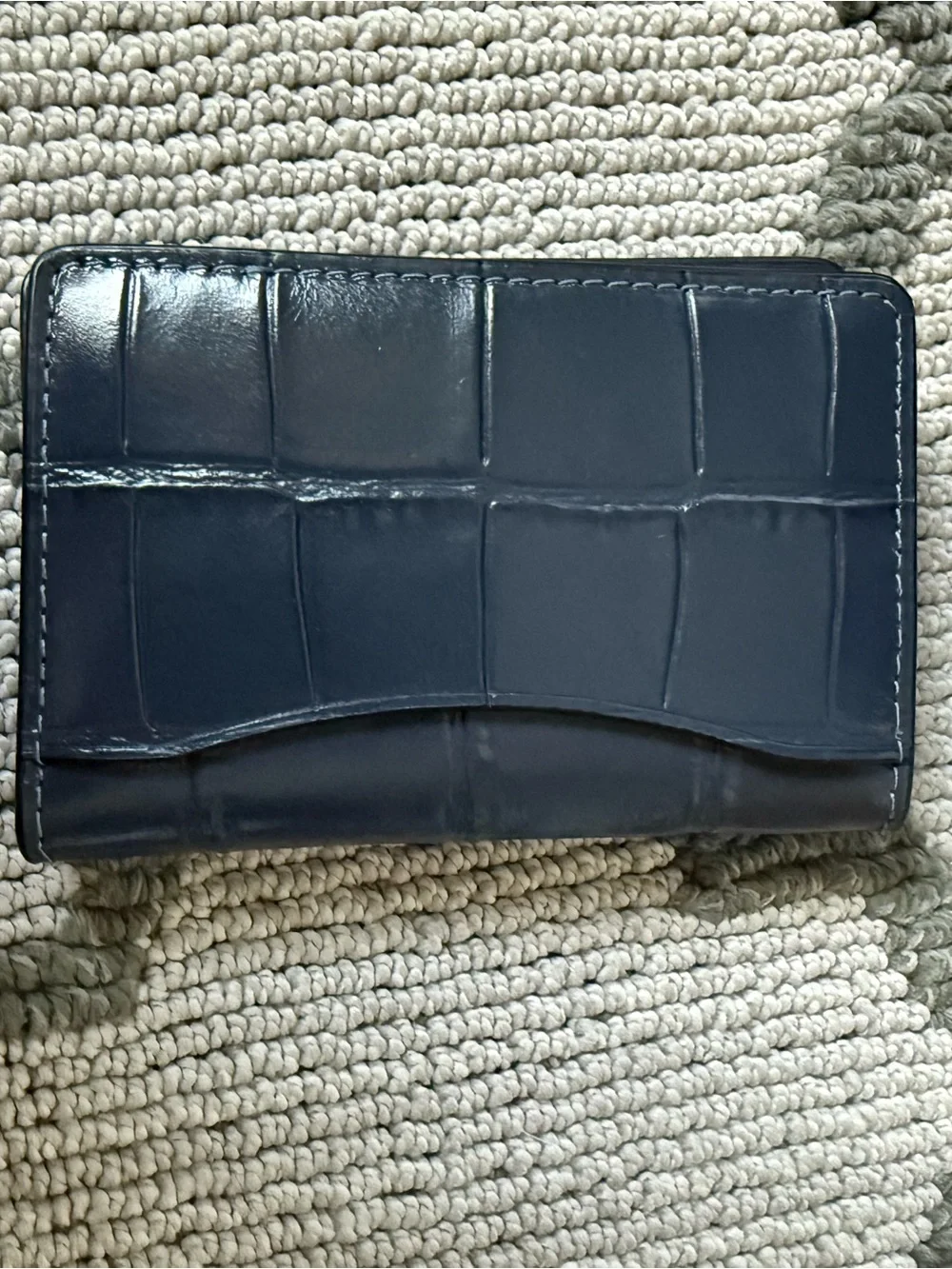 Coach Men’s Croc-Embossed Leather Briefcase in Navy